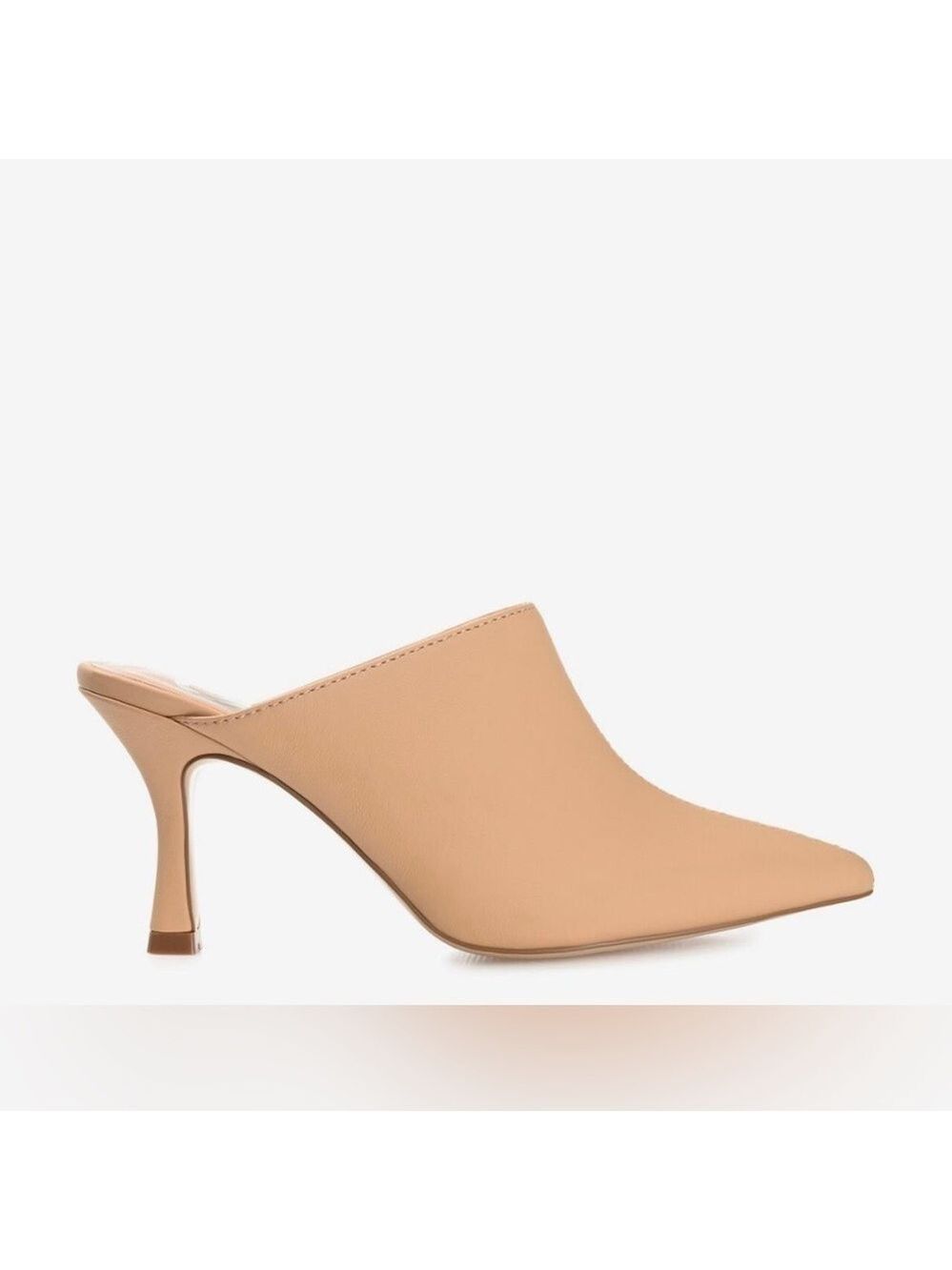 Journee Collection Shiyza Mules High Stiletto Pointed Toe Pumps in Tan - NWT
